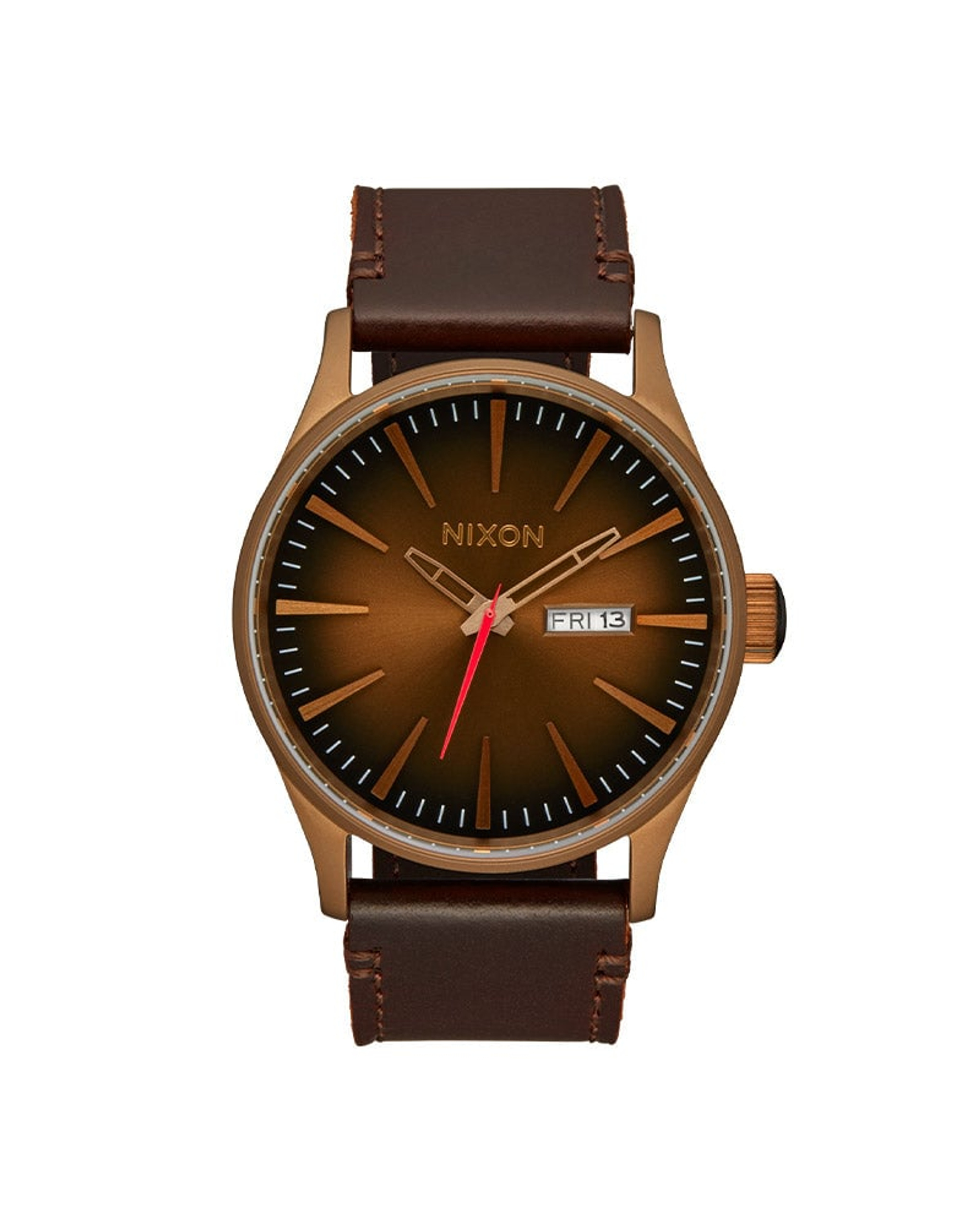 Nixon Sentry Leather The Bronze herreklokke med brun rem (42mm)