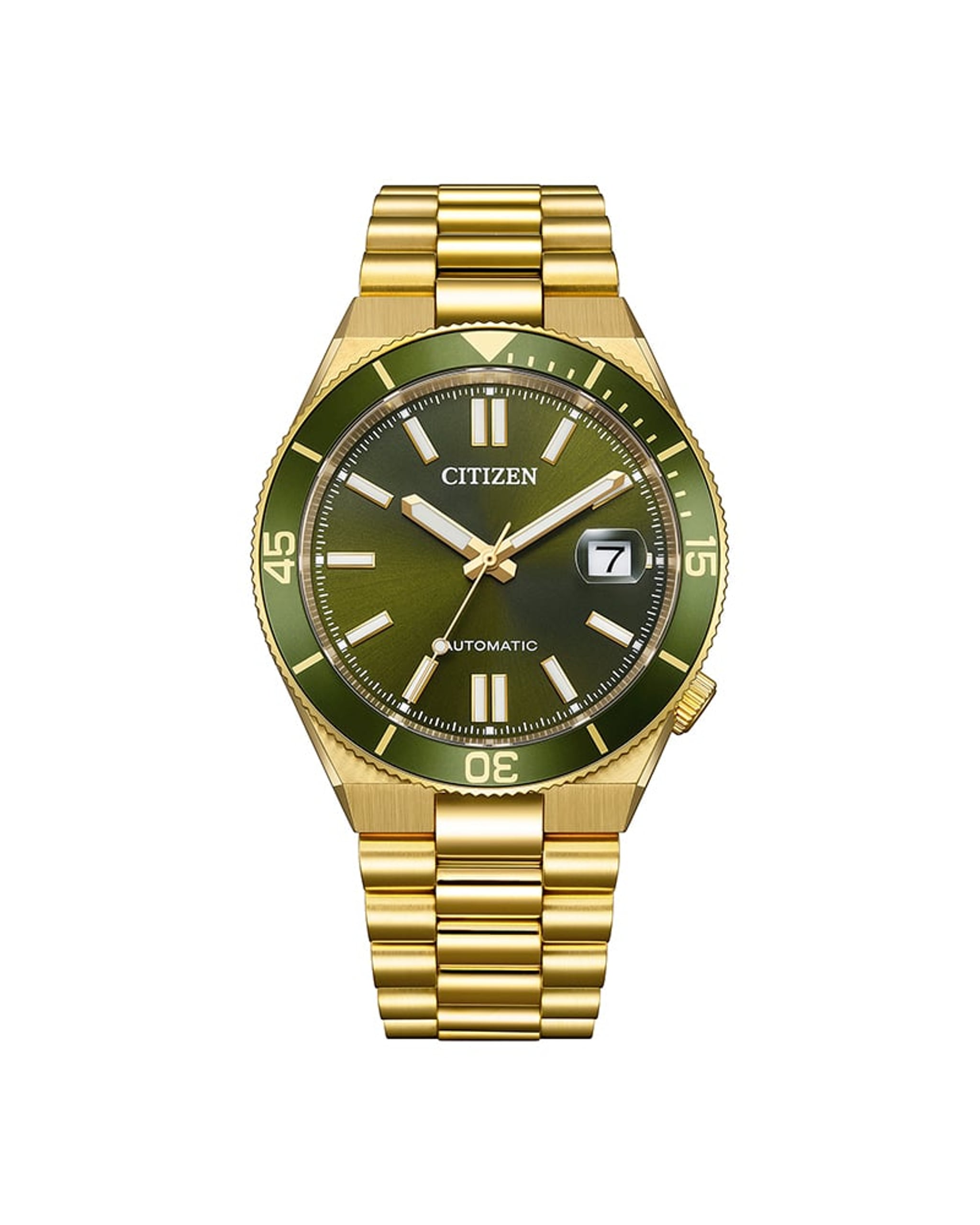 Citizen Tsuyosa Shore Automatic herreklokke i gullfarget stål (40