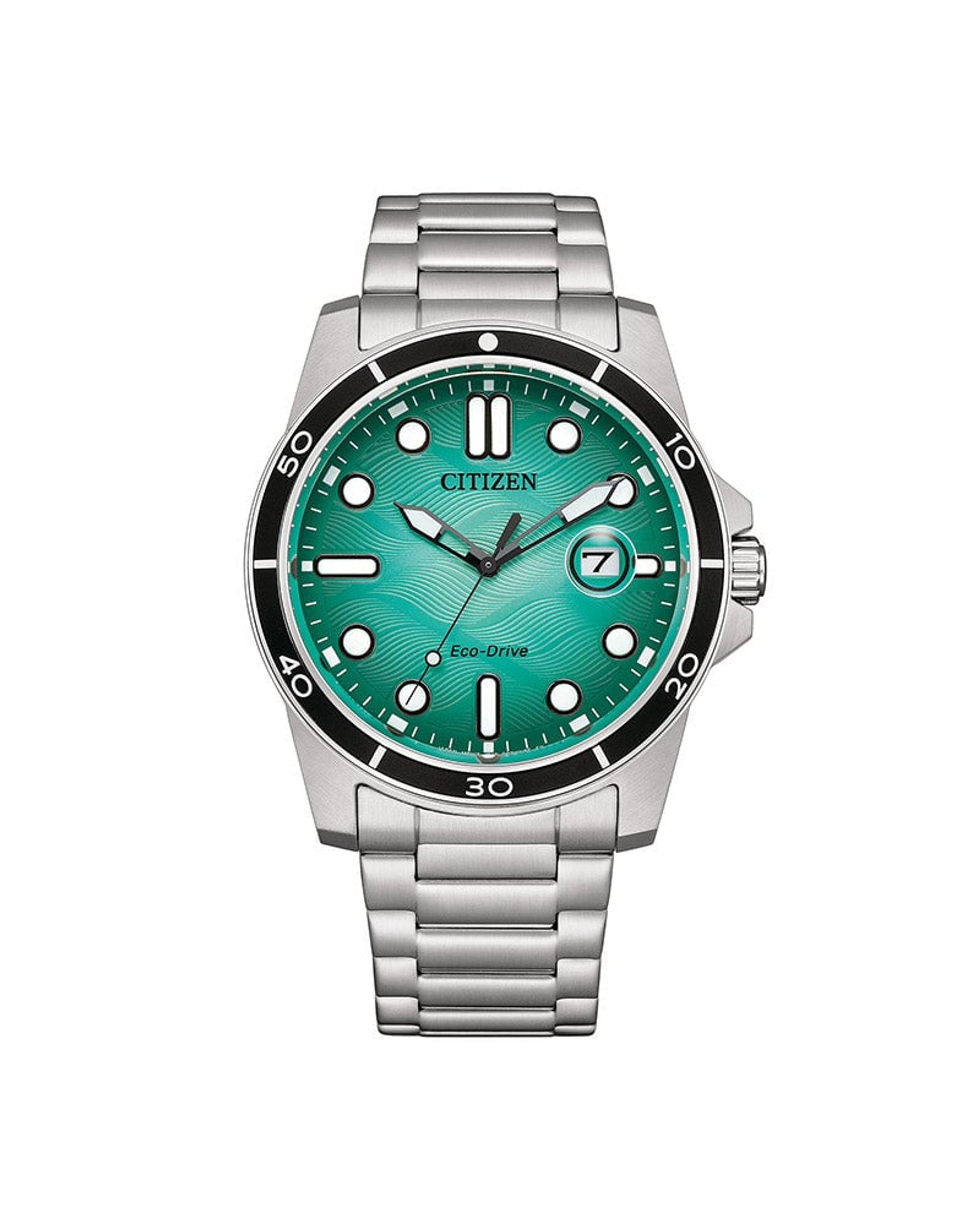 Citizen Sporty Marine Eco-Drive herreklokke i stål, turkis (43mm)
