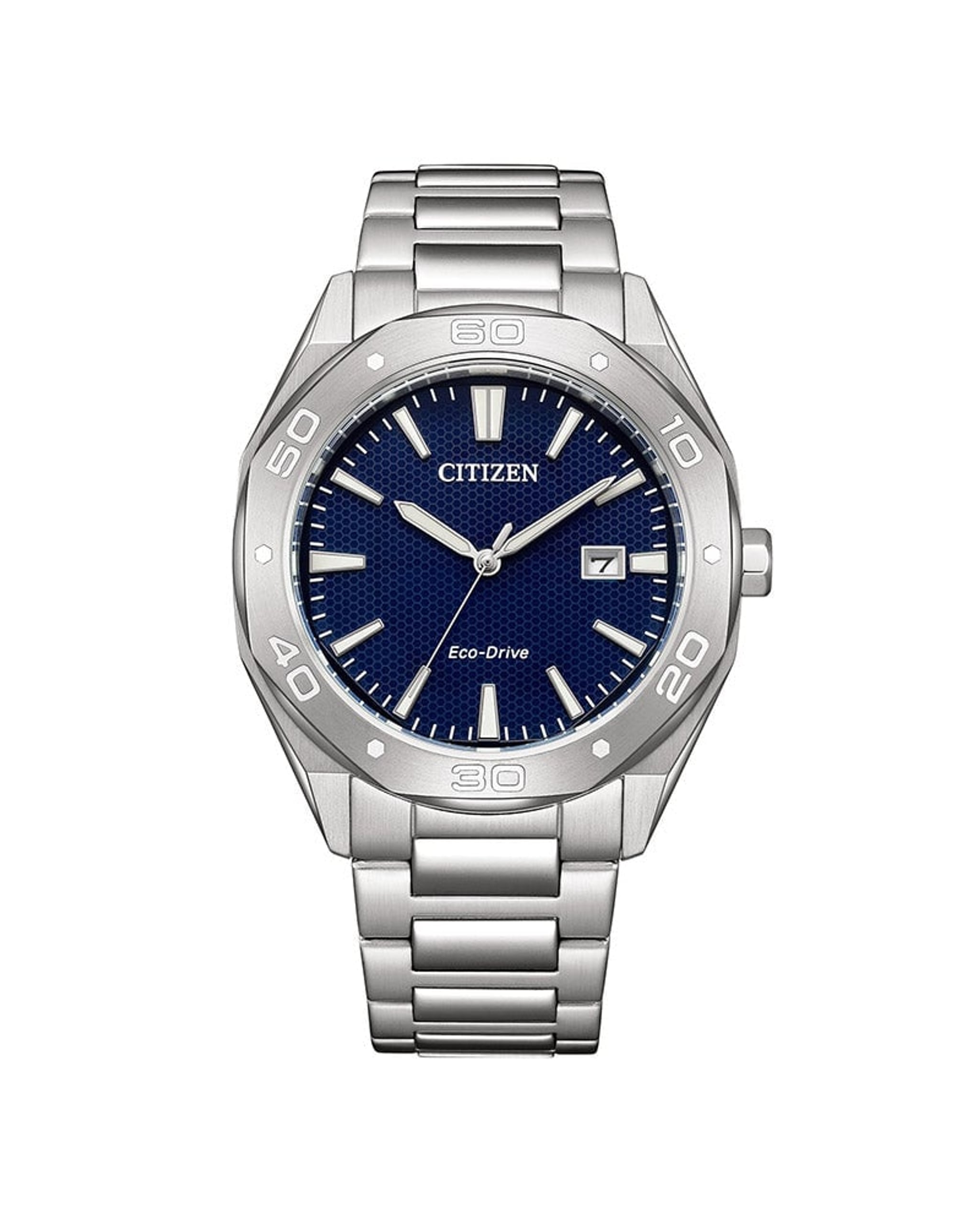 doraneko Citizen Eco-Drive herreklokke i stål med blå skive (41mm